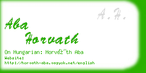 aba horvath business card